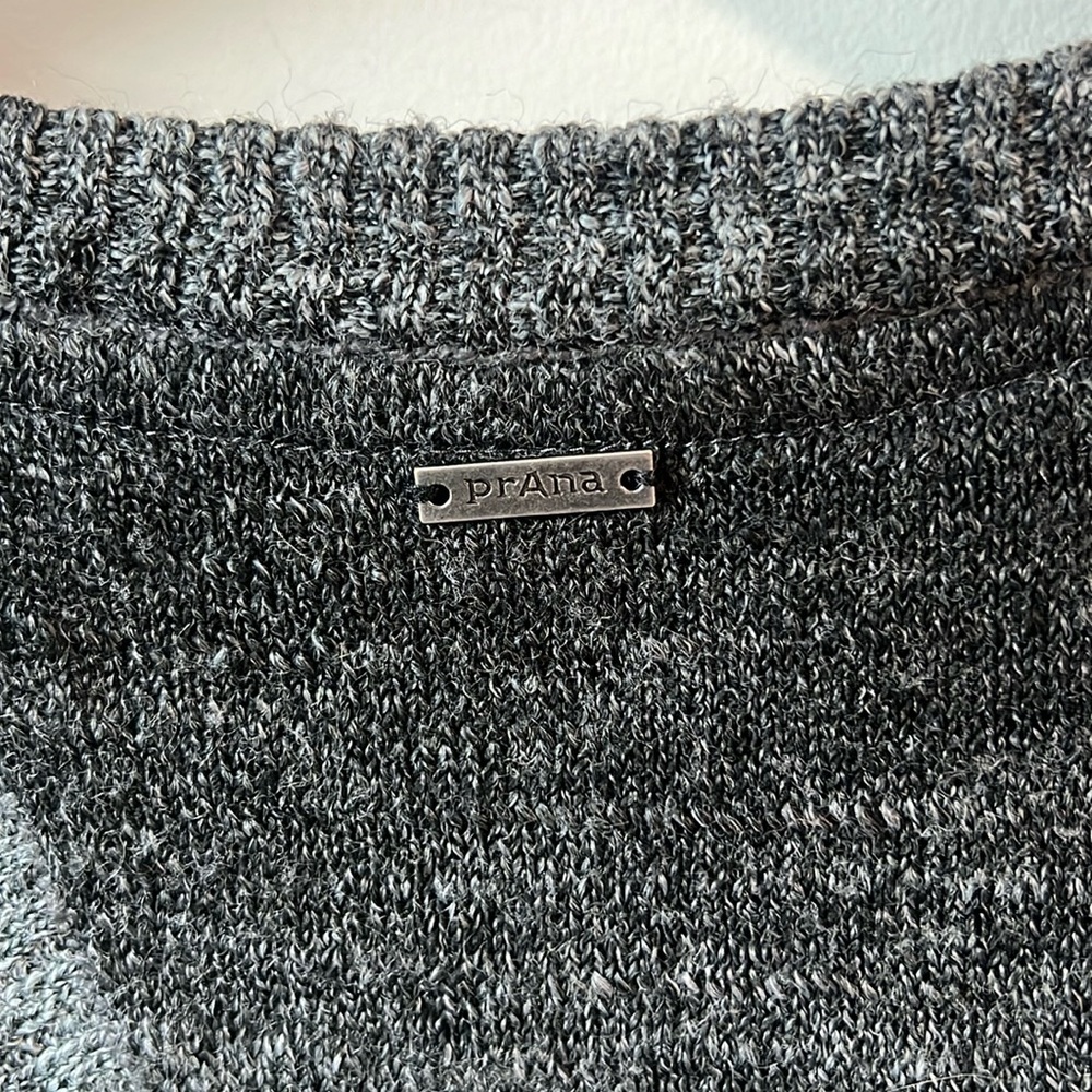 Prana Julien Charcoal Ombré Split Back V-Neck Sweater - Picture 6 of 6